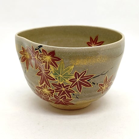 松灰紅葉抹茶碗