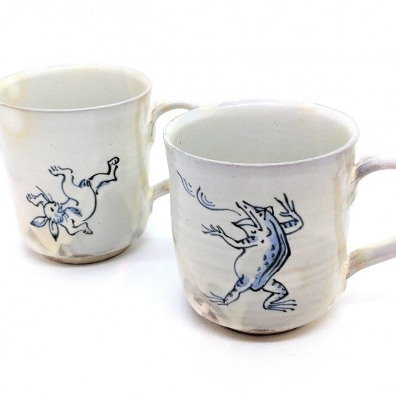 鳥獣戯画マグカップ(相撲うさぎ) | 清雅堂陶苑オンラインショップ