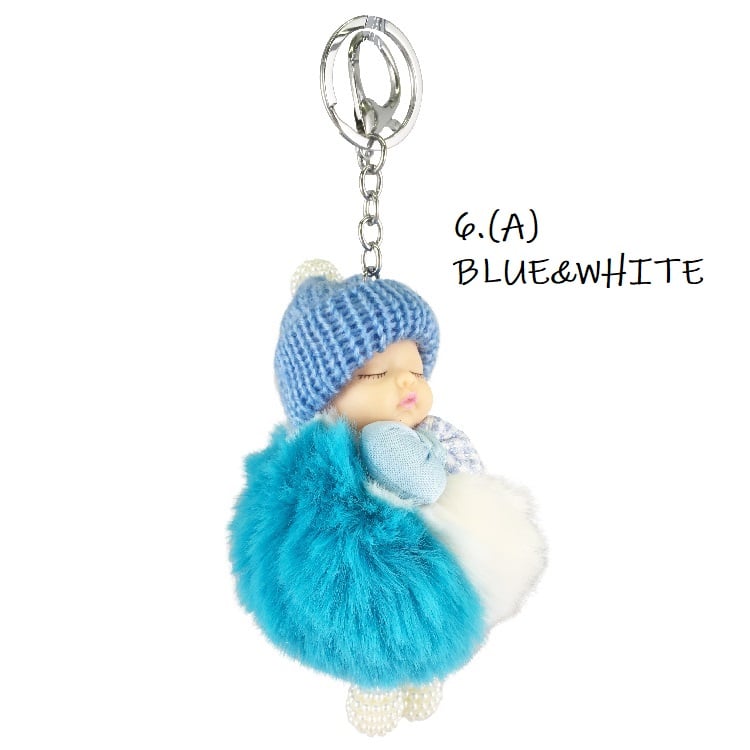 ふわふわポンポンキーホルダー♡じゃらじゃらキーホルダー T62.[キーホルダー]ふわふわ ボンボン 赤ちゃん チャーム(A