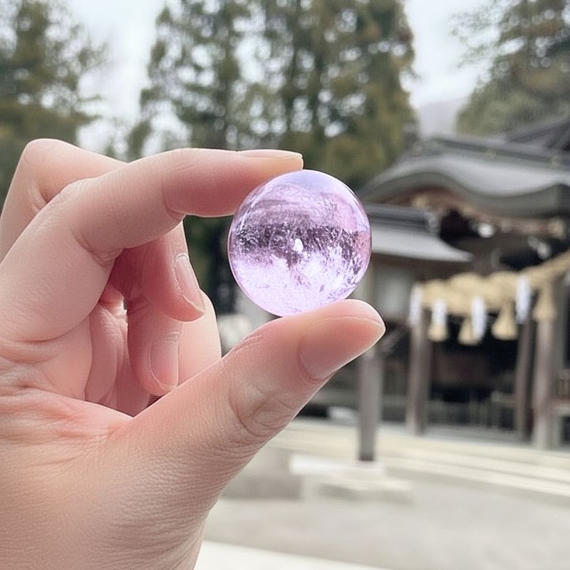 ピンクアメジスト丸玉 【金沢 白山比咩神社転写石】 | WISTERIA-KYOKO