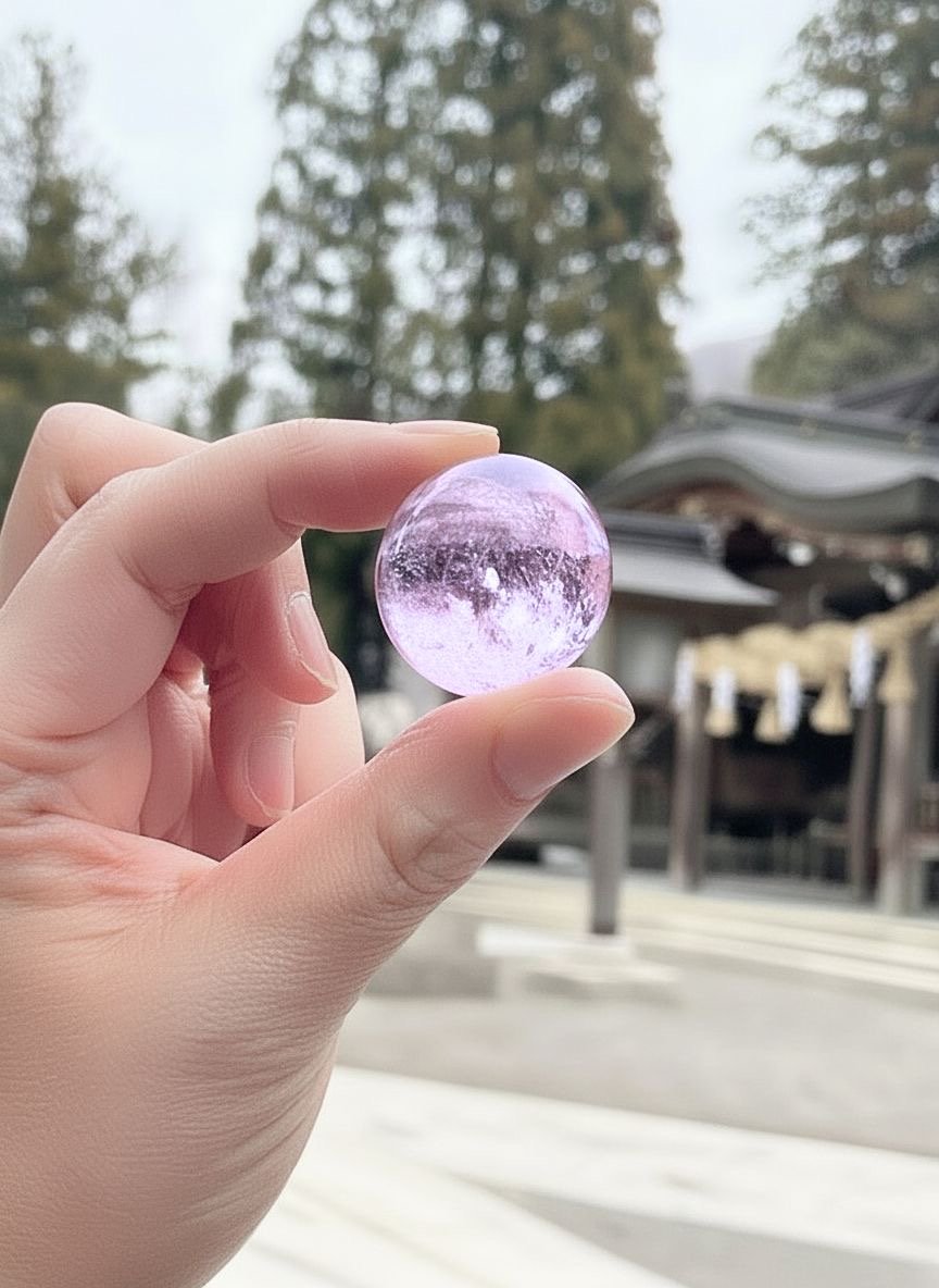 ピンクアメジスト丸玉 【金沢 白山比咩神社転写石】 | WISTERIA-KYOKO