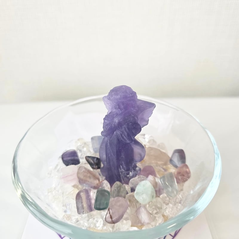 【オーダーメイド】最終SALE！高品質◎パープルフローライト 天使の羽 天使のフローライト 【浄化セット】 | WISTERIA-KYOKO