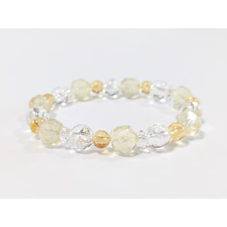 【レモンスタークォーツ】 ブレスレット 《右手可》 ☆ ピアス