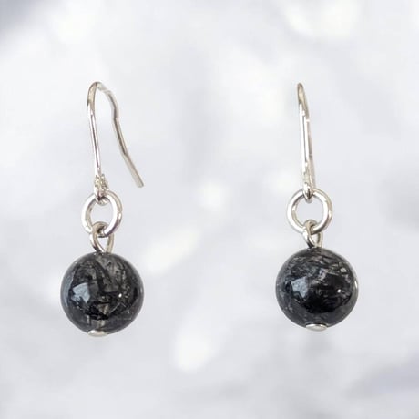 【ブラックルチルクォーツ】 ブレスレット ☆ ピアス