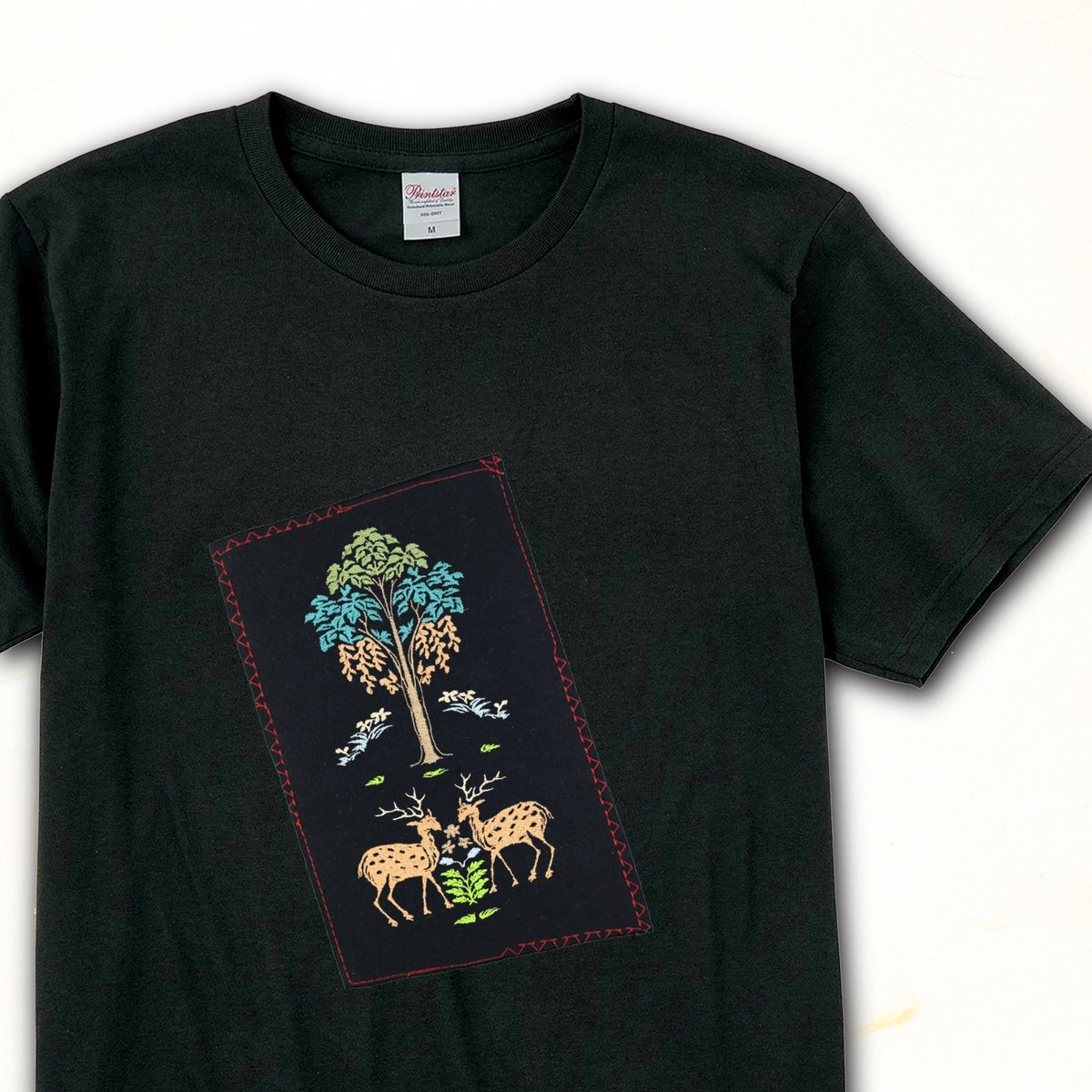 Tシャツ 正倉院文様 鹿草木夾纈屏風 天平文様 メンズ レディス 038A