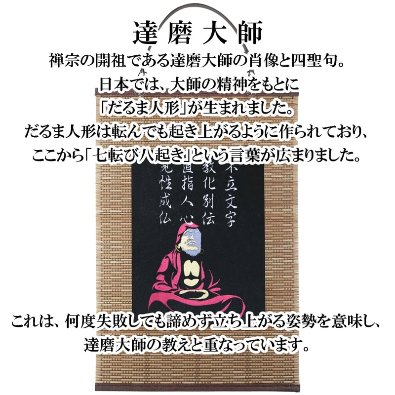 仏像壁掛け 達磨大師 菩提達磨 タペストリー 壁飾り 掛け軸 110A [受注