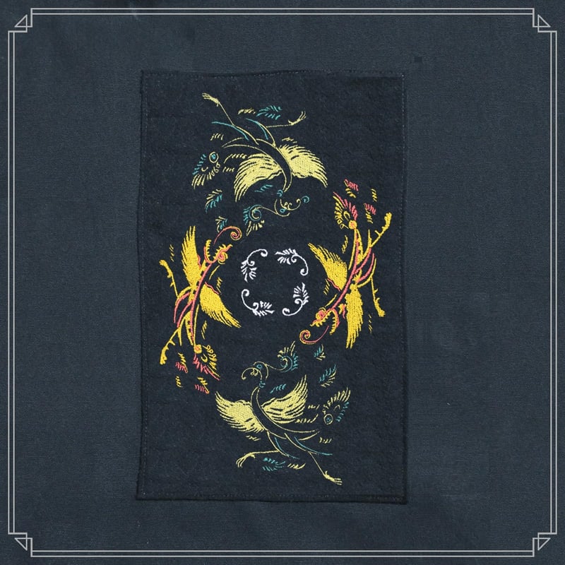 正倉院文様 密陀彩絵箱より鳳凰と怪鳥 天平文様 刺繍 キャンバストート