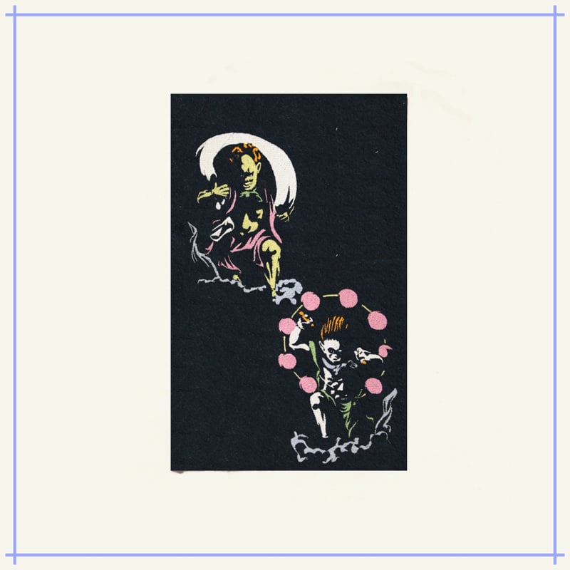 風神と雷神 俵屋宗達 尾形光琳 刺繍 ストートバッグ (M) W26×H33 [受注