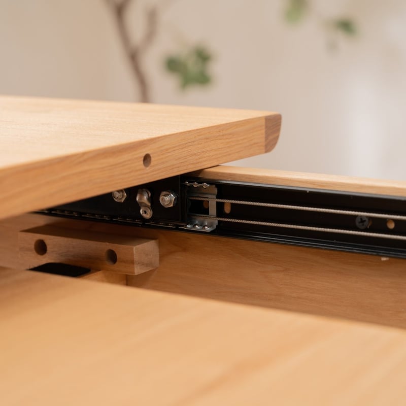 伸長式 木製 ダイニングテーブル エクステンション 4人用 アッシュ 幅