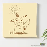 ピカチュウ｜セピア線画 アートパネル ひらめき 30x30cm