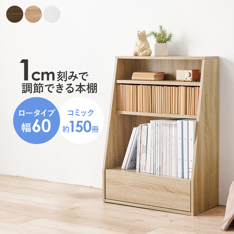 ブックラック 本棚 1cm刻みで高さ調整可 幅60×奥行30×高さ85cm RCC