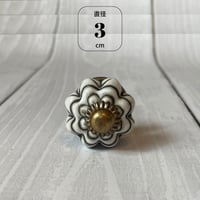 デコレーション ノブ フラワー ホワイト 直径3cm DIY 取手 ツマミ 引出 素材 材料