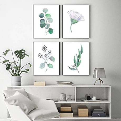 植物 アート ポスター 21×30cm ボタニカル ナチュラル シンプル カフェ インテリア A4 ファミリー 1人暮らし おしゃれ ポスト便 メール便 送料無料