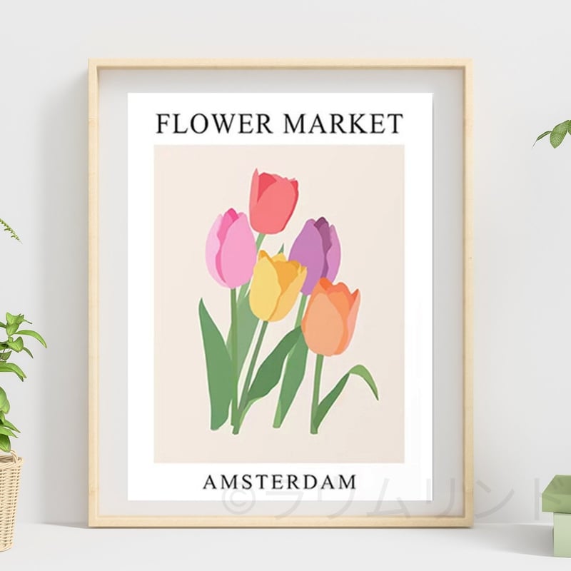 アートポスター：８３流れと原種チューリップ アートポスター：83流れと原種チューリップ アートポスター