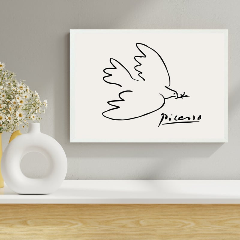 サラデママ ピカソ 平和の鳩 アート ポスターpablo picasso A4サイズ