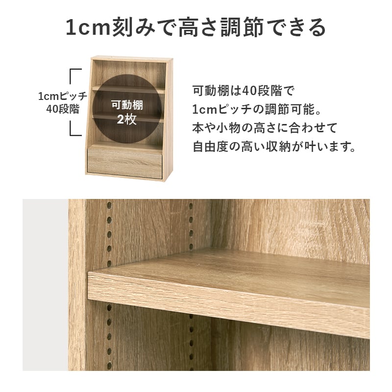 ブックラック 本棚 1cm刻みで高さ調整可 幅60×奥行30×高さ85cm RCC