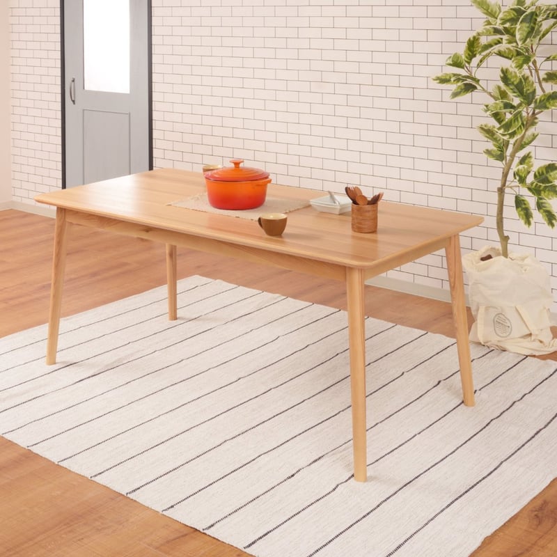 木製 ダイニングテーブル 4人用 アッシュ 幅160×奥行75×高さ69cm