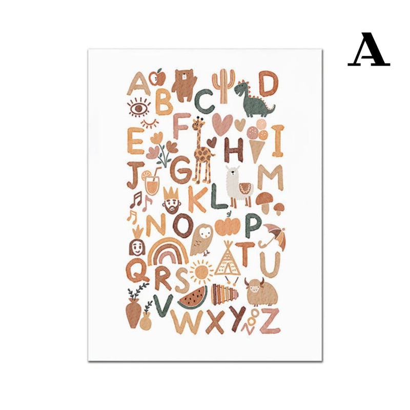 アルファベット デザイン アート ポスター 21×30cm A4 フレームなし