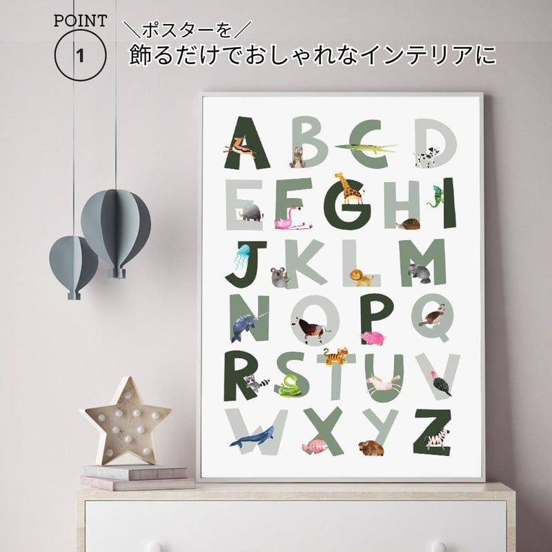 アルファベット, ポスター、フレーム アルファベット デザイン アート ポスター 21×30cm A4 フレームなし