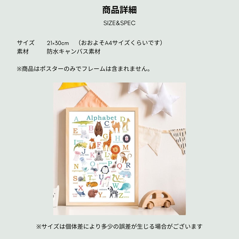 アルファベット デザイン アート ポスター 21×30cm A4 フレームなし