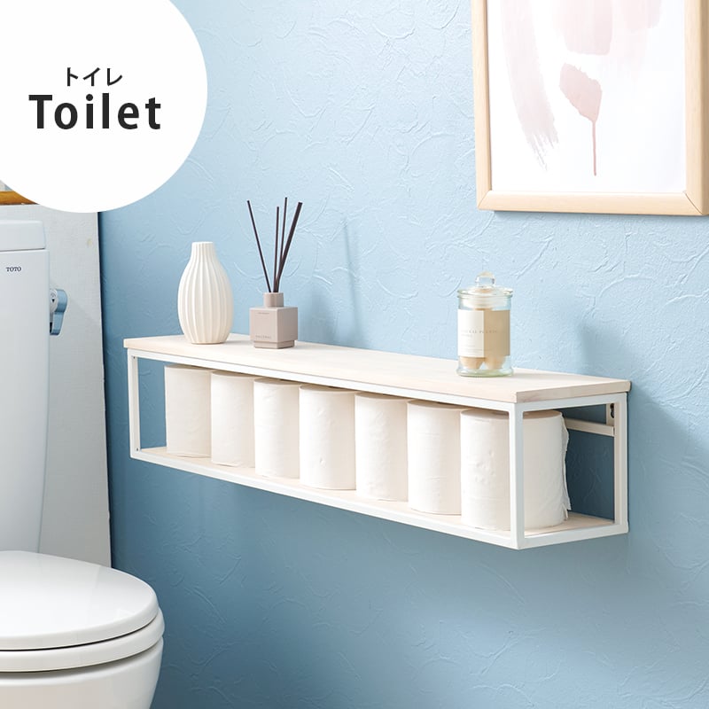 壁につける棚 幅78×奥行15.5×高さ16.5cm KR-3861 ホワイトウォッシュ