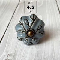 デコレーション ノブ ブルーグレー 直径4.5cm DIY 取手 ツマミ 引出 素材 材料