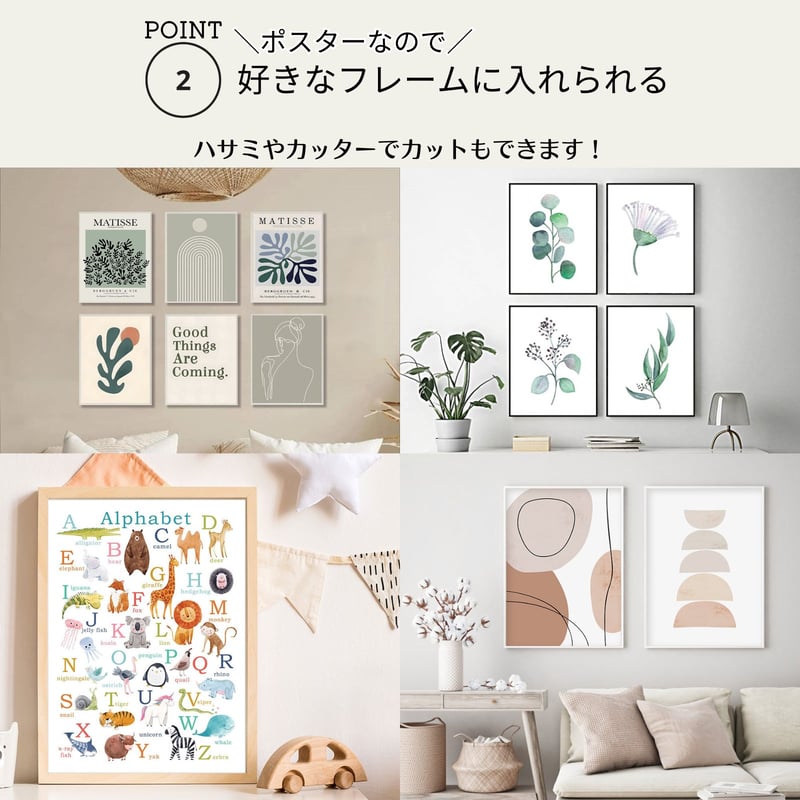 アルファベット デザイン アート ポスター 21×30cm A4 フレームなし