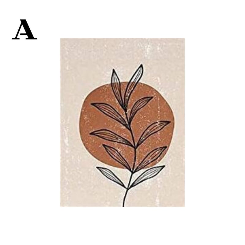 アート ポスター 21×30cm フレームなし 抽象画 幾何学 植物 韓国