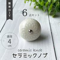 6点セット デコレーション ノブ アイボリー 直径4cm DIY 取手 ツマミ 引出 素材 材料
