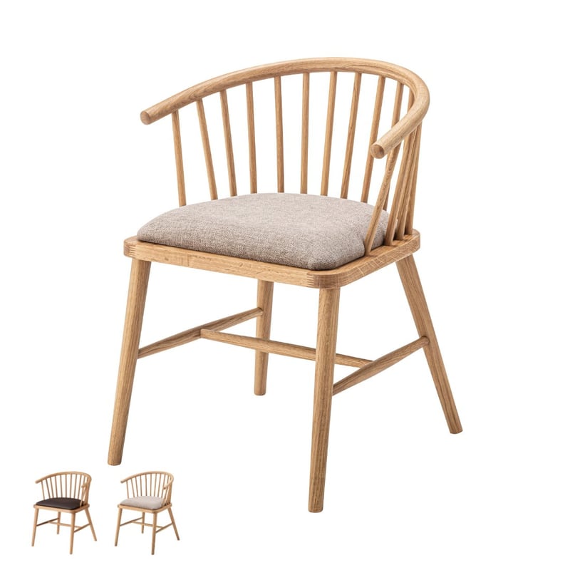 ウィンザーチェア オーク 木製 ダイニング アーム チェア 完成品