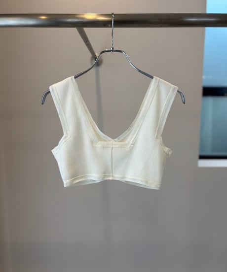 FUMIKA_UCHIDA "EYLET RIB STITCH BRA TOP" (OFF WHITE / CHARCOAL)