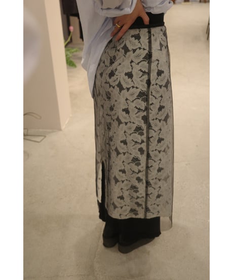 MARGE "Lace layered skirt" black