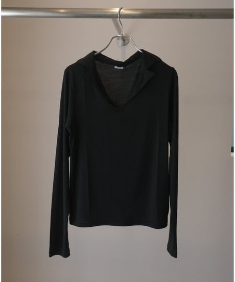 MALU “CLAIRE” Skipper collar long sleeve / black