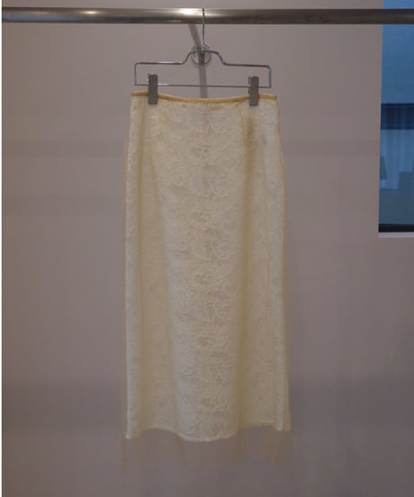 MARGE "Lace layered skirt" beige