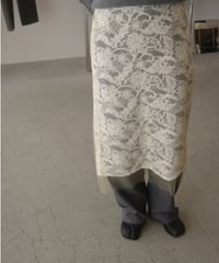 MARGE "Lace layered skirt" beige