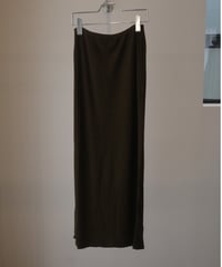 MALU “CRUZ” Rib long skirt / brown