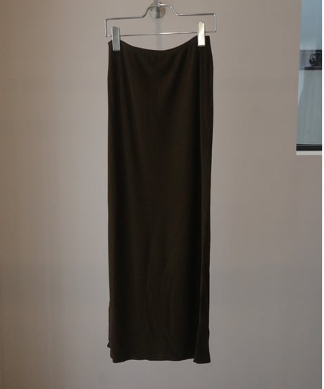 MALU “CRUZ” Rib long skirt / brown