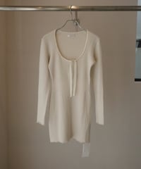FUMIKA_UCHIDA "Rib Stitch Henley-neck Underwear" Ivory