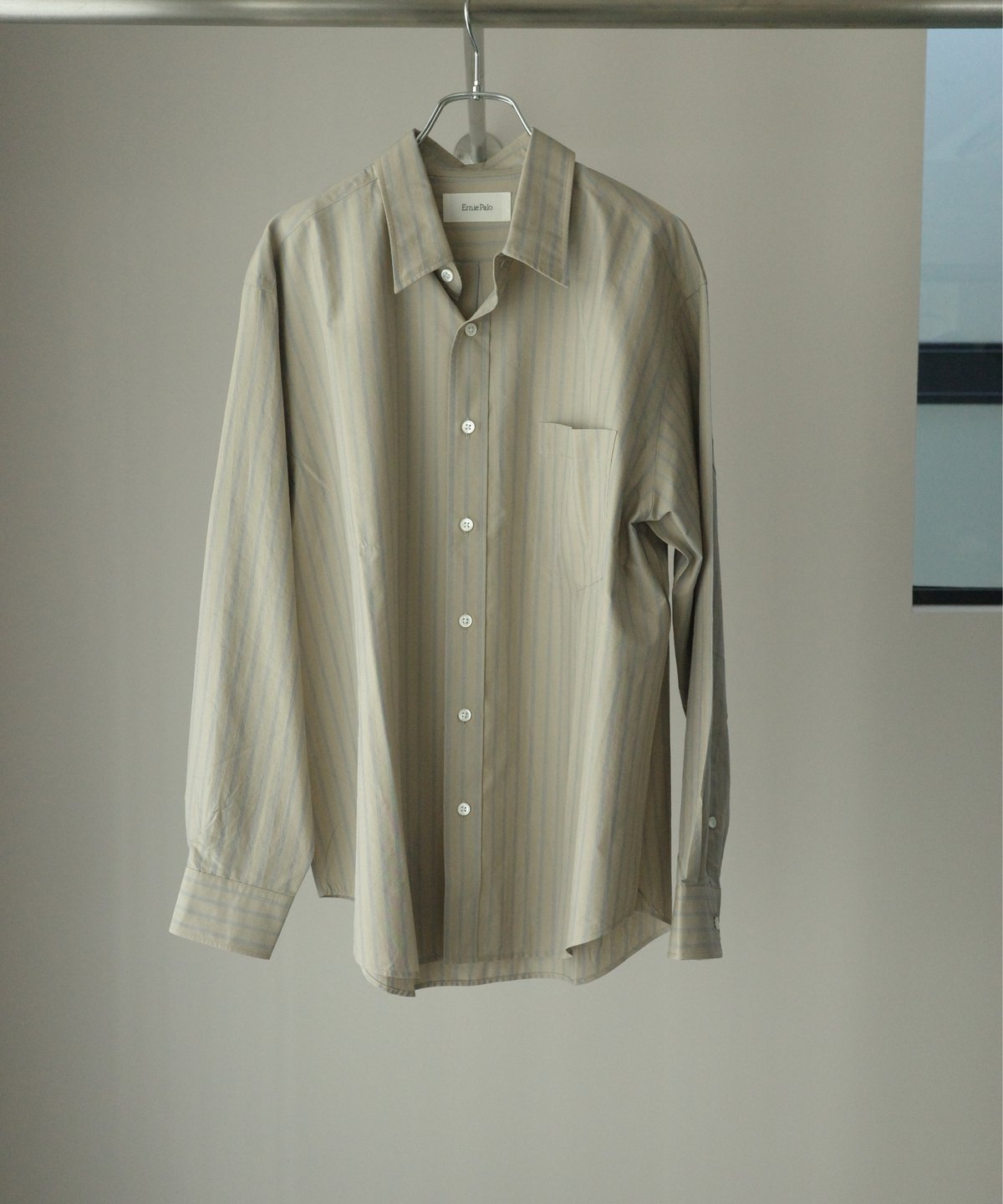 今日値下ErniePalo SilkCotton Stripe Shirt Ernie Palo(アーニーパロ)Silk Cotton Stripe Shirt (EP07SH02