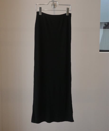 MALU “CRUZ” Rib long skirt / black