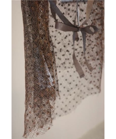 FUMIKA_UCHIDA "Dots Emb. tulle bib top" copper