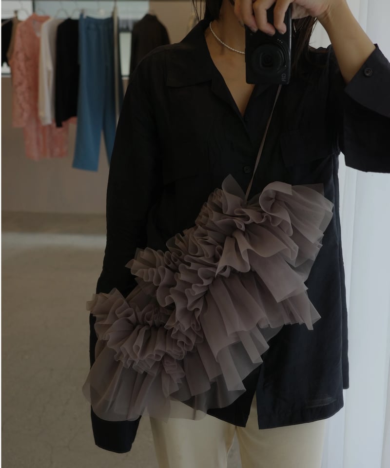MARGE Sustainable organza ruffle collar / Tou L