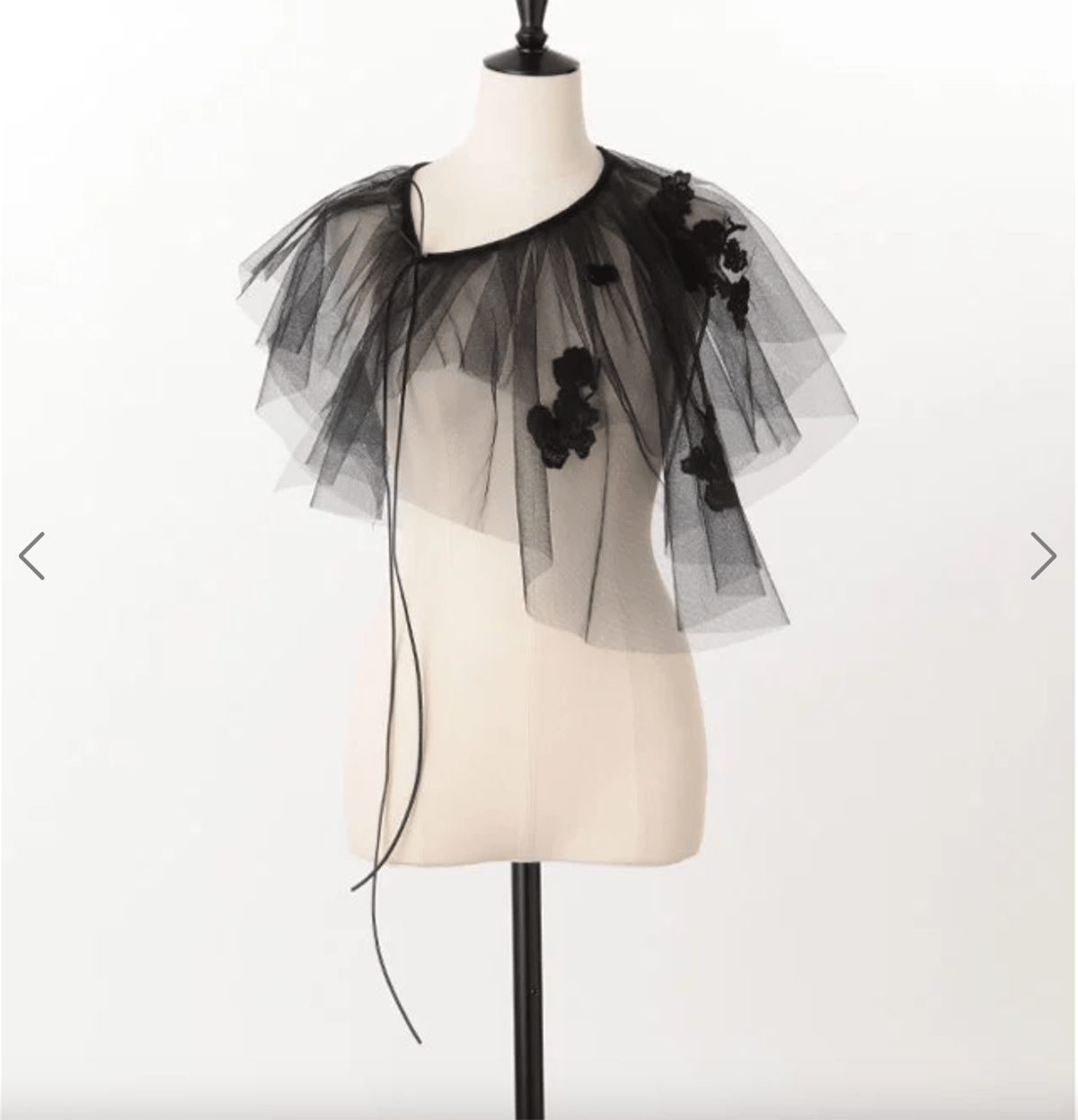 MARGE / Lace embroidery collar (black) | Tou