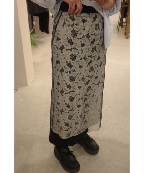 MARGE "Lace layered skirt" black
