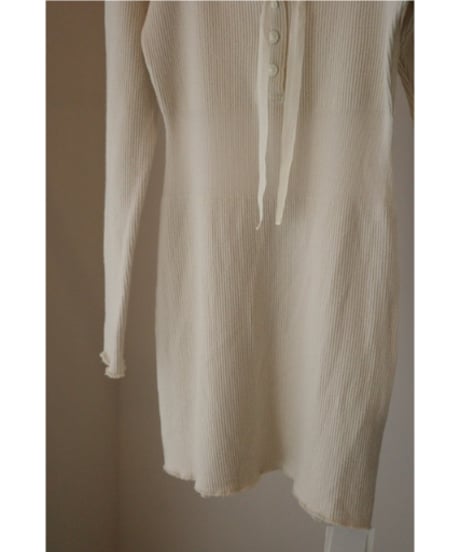 FUMIKA_UCHIDA "Rib Stitch Henley-neck Underwear" Ivory