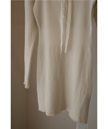 チュニック FUMIKA_UCHIDA RIB  HENLEY-NECK UNDERWEAR FUMIKA_UCHIDA/RIB STITCH HENLEY-NECK UNDERWEAR(PINKBEIGE)