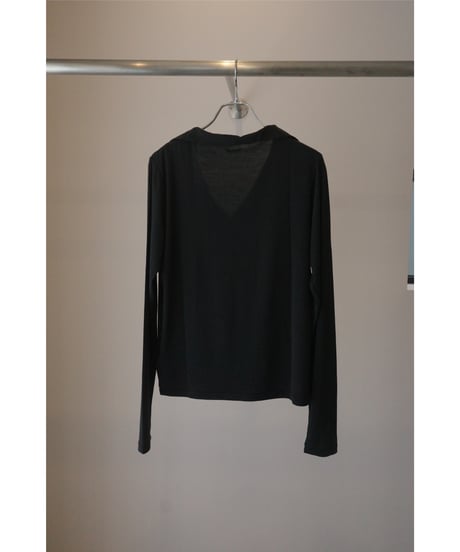MALU “CLAIRE” Skipper collar long sleeve / black