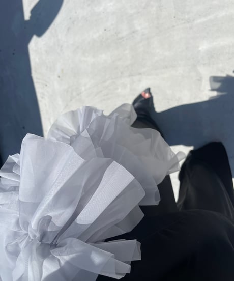 MARGE　Sustainable organza ruffle collar / Tou Limited color  gray