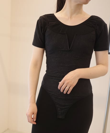 charrita "Body encaje" body suits / black