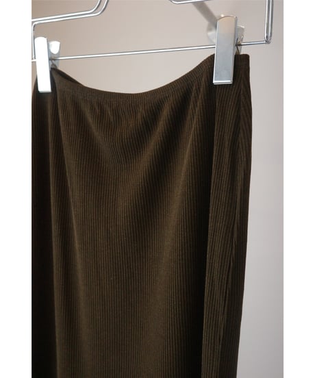 MALU “CRUZ” Rib long skirt / brown